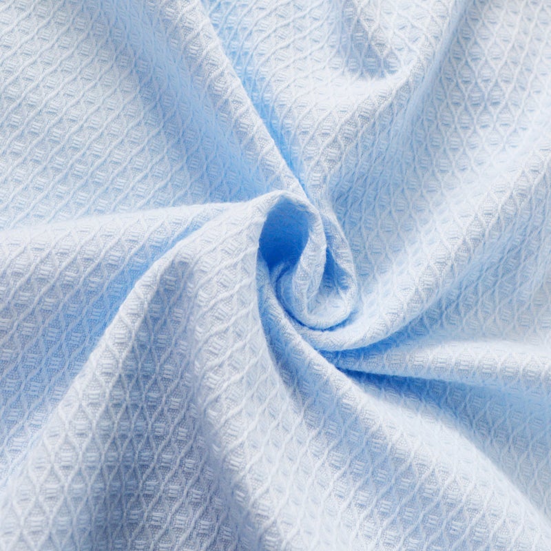 KISBINI 100% Cotton Long Hooded Robes Bathrobe for Kids Children Blue 8-9T - Image 5